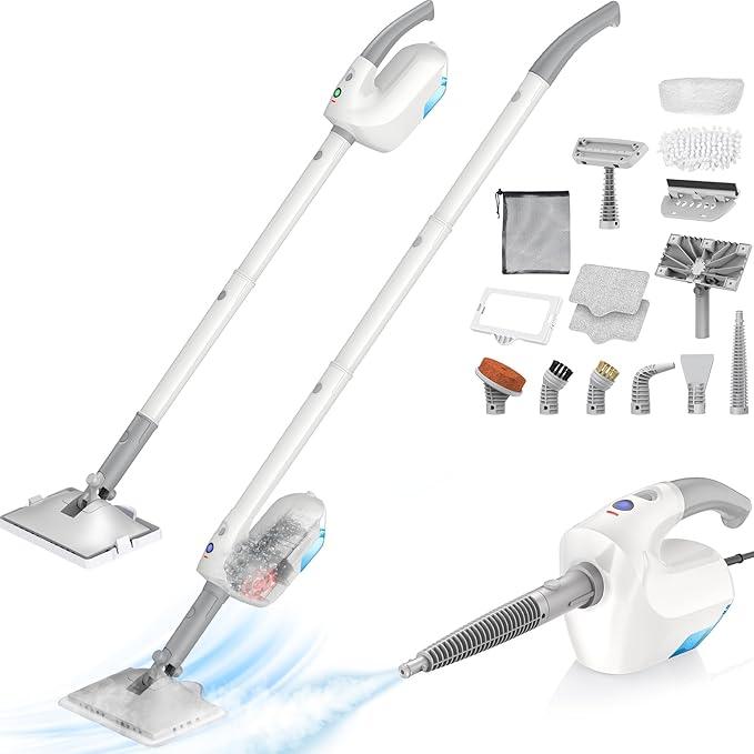 10-in-1 Steam Mop, Detachable Handheld Steam Cleaner, Multi & Up Steamer for Cleaning with 350ml Tank,10s Heat-Up, 23Ft Cord, 248°F 1200W Powerful Floor Steam Mop for Hardwood Floors, Grout, Carpet - NeatNest