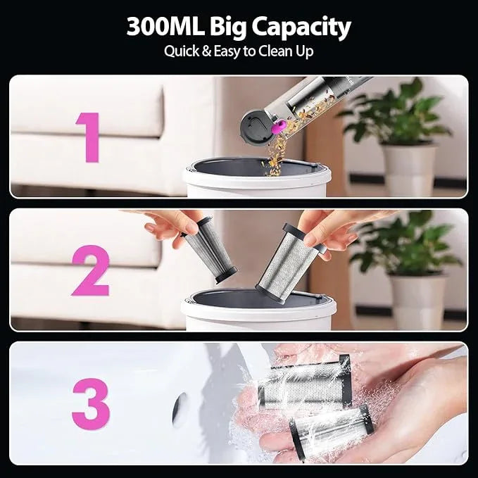 Handheld Vacuum Cordless Car Vacuum Cleaner Powerful Suction Car Vacuum Lightweight Portable Rechargeable Hand Held Vacuum Cleaner One-Touch Empty with HEPA Filter (Violet) - NeatNest