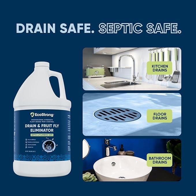 Fruit Fly Drain Treatment | Drain Fly Eliminator | All-Natural, Eliminates Gnats, Sewer Flies and More - Works in All Drains - 1 Gallon - NeatNest