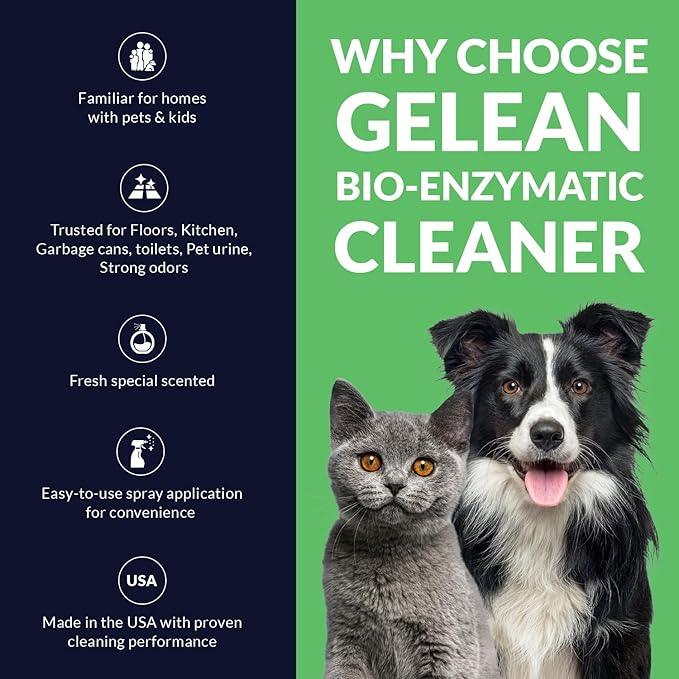 Strong Stain & Odor Eliminator - Cats & Dog Enzymatic Urine Destroyer -MADE IN USA- Fresh Scent Multi-Purpose Pet Stain Remover for Floors, Carpet, Bathrooms, Drains & Trash Deodorizer cleaner, 128oz - NeatNest