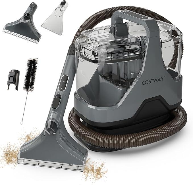 COSTWAY Upholstery Cleaner Machine, Portable Spot Cleaner with 15Kpa Powerful Suction, 600W Cleaning Machine with Versatile Attachments for Couch, Stairs, Carpet, Pet Messes - NeatNest