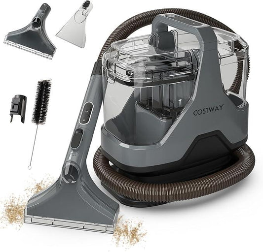 COSTWAY Upholstery Cleaner Machine, Portable Spot Cleaner with 15Kpa Powerful Suction, 600W Cleaning Machine with Versatile Attachments for Couch, Stairs, Carpet, Pet Messes - NeatNest