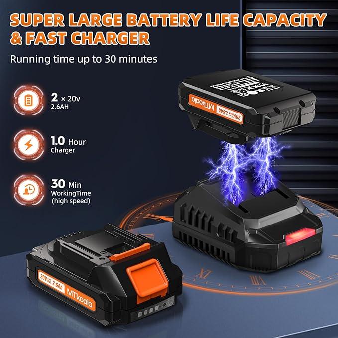 2025 Upgrade Leaf Blower, Leaf Blower Cordless with 2 * 2.6AH Batteries and Fast Charger, 450CFM &150MPH and 2 Speed Mode, Lightweight Electric Leaf Blowers for Lawn,Yard, Leaves, Dust,Snow Care - NeatNest