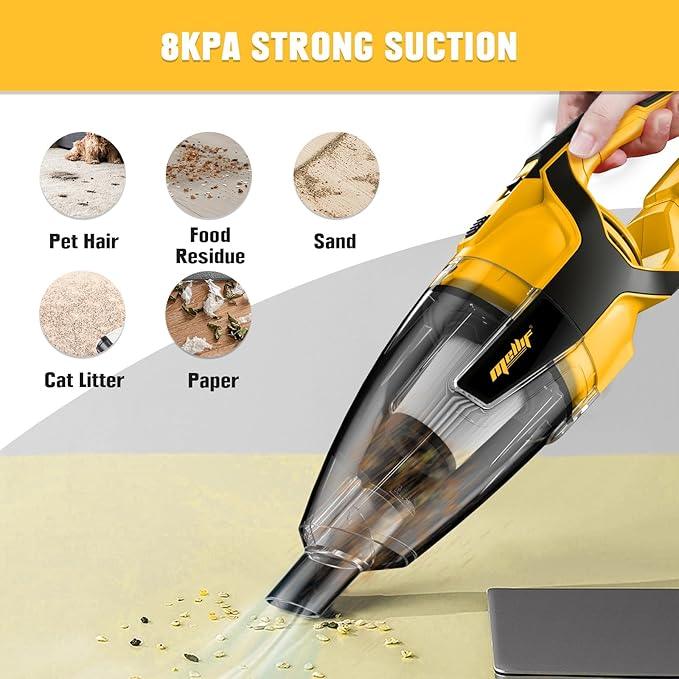 120W Cordless Handheld Vacuum Cleaner Compatible with Dewalt 20v Max Battery (Tool Only) Portable for Hard Floor Carpet Car Pet Hair Cleaning - NeatNest