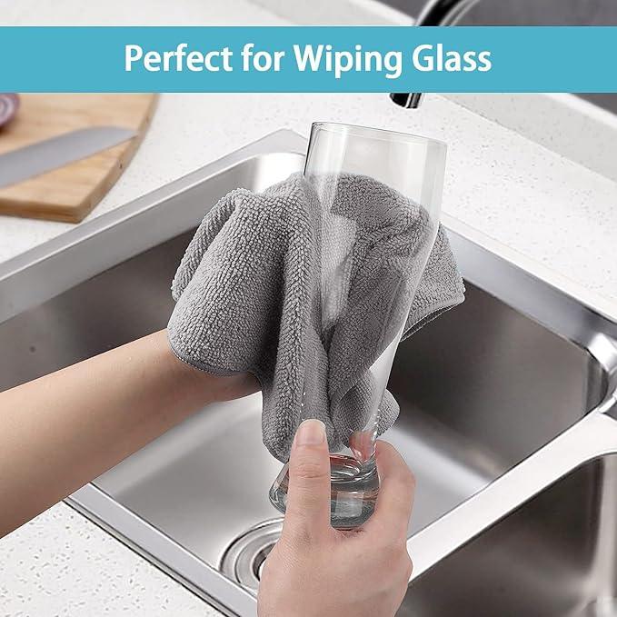 HOMEXCEL Grey Microfiber Cleaning Cloth,150 Pack Cleaning Rags, Cleaning Towels,11.5"X11.5" Shop Towels - NeatNest