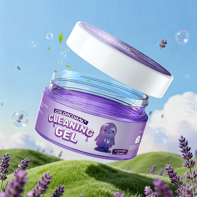 ColorCoral Car Cleaning Gel Reusable（Lavender Scent,Purple） - Dust Cleaning Putty Keyboard Slime for Car Interior Air Vent Cleaner, Auto Detailing Tools Accessories, Dust Remover Gifts for Men Women - NeatNest