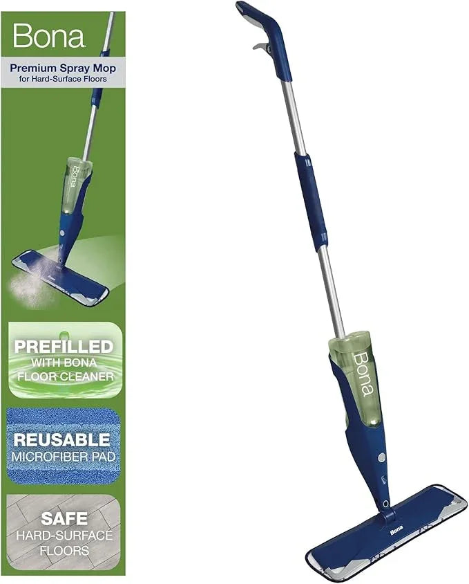 Bona Premium Motion Multi-Surface Floor Spray Mop - Includes Multi-Surface Floor Cleaning Solution and Machine Washable Microfiber Cleaning Pad - Spray Mop for Stone, Tile, Laminate, and Vinyl Floors - NeatNest