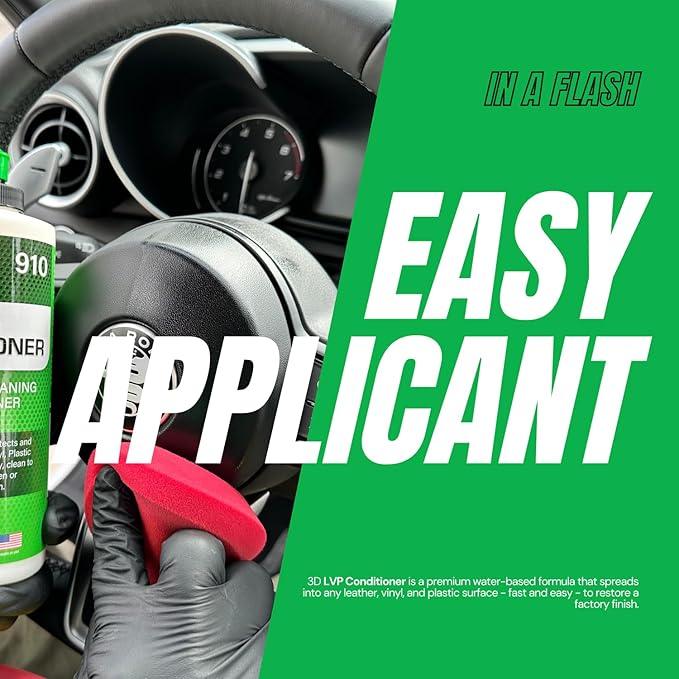 3D Leather, Vinyl & Plastic Conditioner | Restores, Conditions & Protects Car Interiors | Non-Greasy UV Protection for Seats, Steering Wheels, & Trim |16 oz - NeatNest