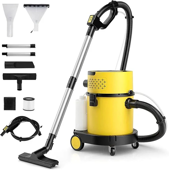 COSTWAY Wet Dry Vacuum Cleaner, 4-in-1 Portable Carpet & Upholstery Cleaner Machine with 5.5 Peak HP & 17 KPA Max Suction, Shampoo Vac Cleaner with Attachments for Floor, Stair, Sofa, Car, Gap - NeatNest