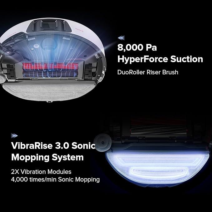 roborock S8 Max Ultra Robot Vacuum and Mop, All-in-One Dock, PreciSense LiDAR Navigation, Smart Dirt Detection, Self-Emptying, 8000Pa Suction for Various Floors, 20mm Auto Lifting for Carpet, White - NeatNest