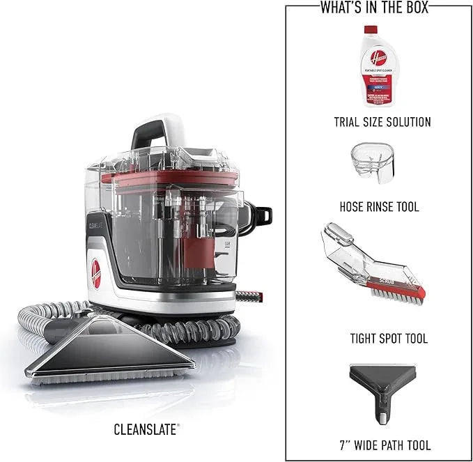 Hoover CleanSlate Plus Portable Carpet + Upholstery Spot Cleaner Machine, Powerful Suction with Versatile Tools, Pet Stain Remover, Car and Auto Detailer, Pair with Hoover Carpet Cleaner Solution - NeatNest