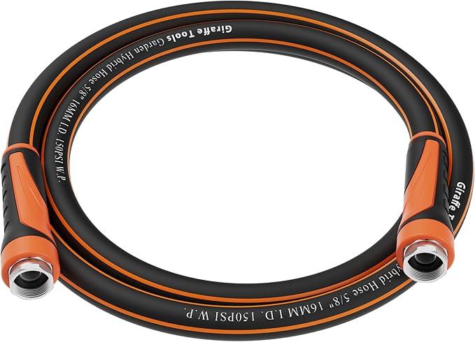 Giraffe Tools Garden Leader Hose 5ft x 5/8", Short Water Hose Heavy Duty, Flexible, Lightweight Hybrid Hose with Swivel Handle, Double Female Fittings, Burst 600 PSI - NeatNest