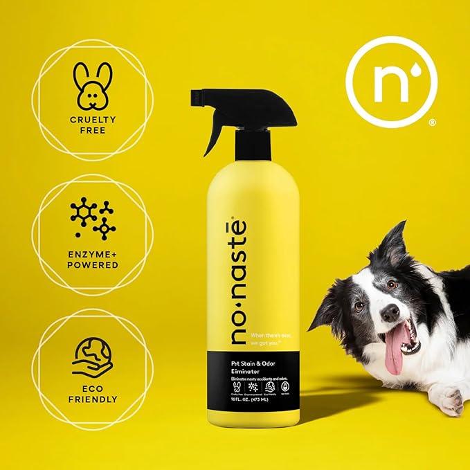 Nonaste Pet Stain & Odor Eliminator Spray (16 Oz, Pack of 1) – Enzyme Cleaner Spray for Dogs & Cat Messes, Works on Carpets & Upholstery | Pet & Kid Safe, Urine Odor Stain Remover, Light Fresh Scent - NeatNest