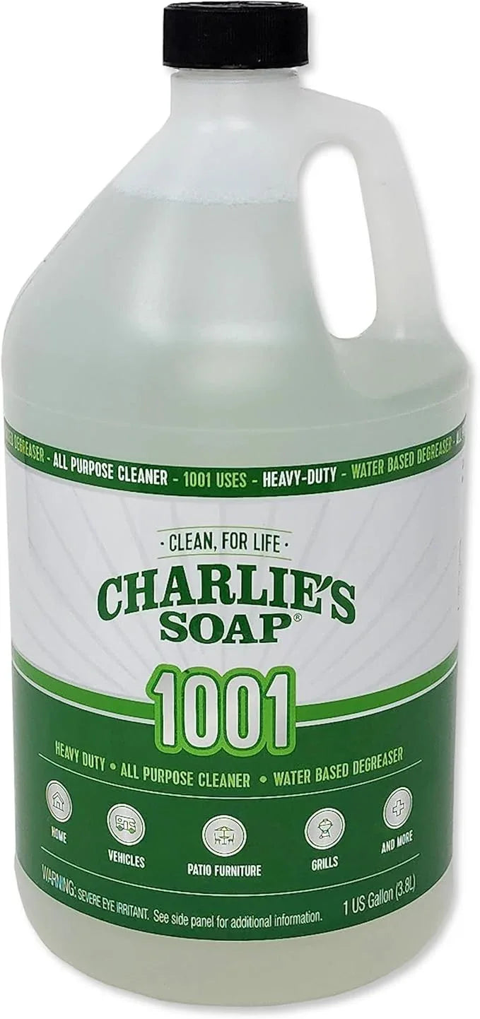 Charlie's Soap 1001 Cleaner - Heavy Duty Biodegradable Concentrated All Purpose Water Based Degreaser (1 Gallon, 1 Pack) - Safe Residential, Commercial, & Janitorial Cleaner - NeatNest