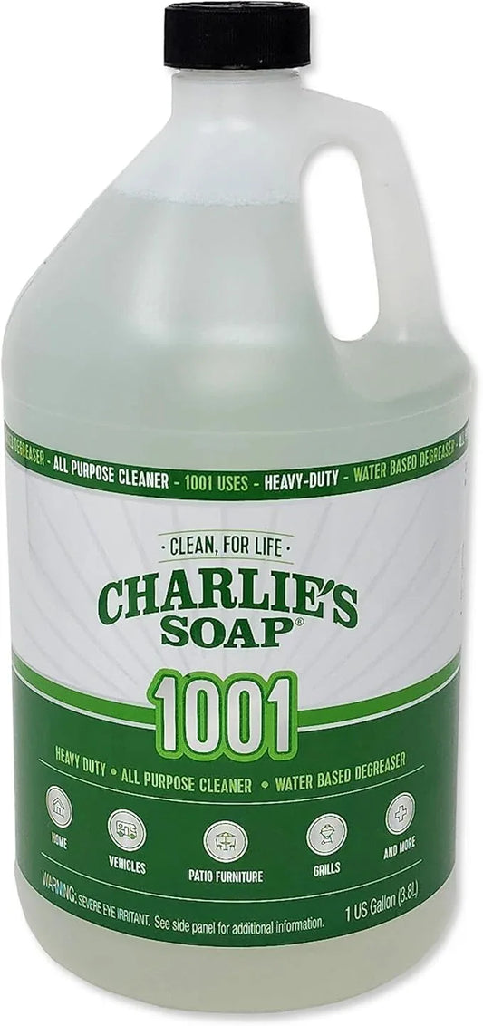 Charlie's Soap 1001 Cleaner - Heavy Duty Biodegradable Concentrated All Purpose Water Based Degreaser (1 Gallon, 1 Pack) - Safe Residential, Commercial, & Janitorial Cleaner - NeatNest