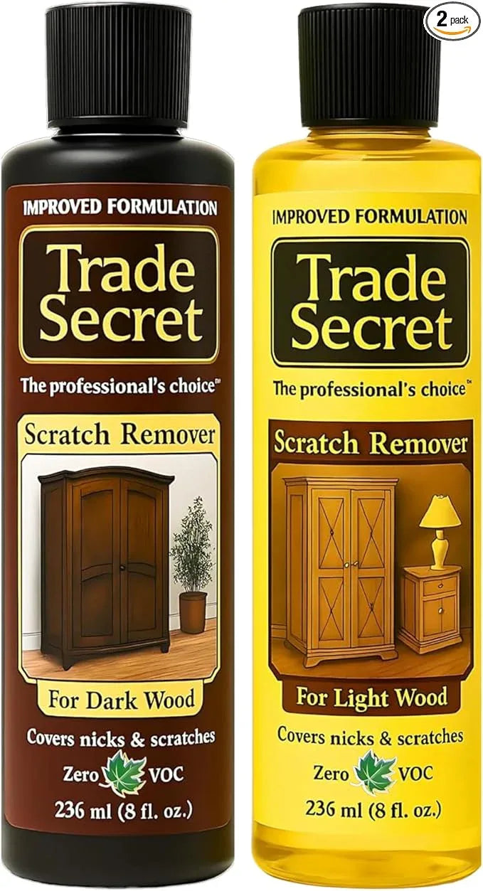 Trade Secret Scratch Concealer for Real Wood Furniture and Floor Cover Nicks and Scratches on Wood Surfaces, Hides Minor Defects (Light and Dark) - NeatNest