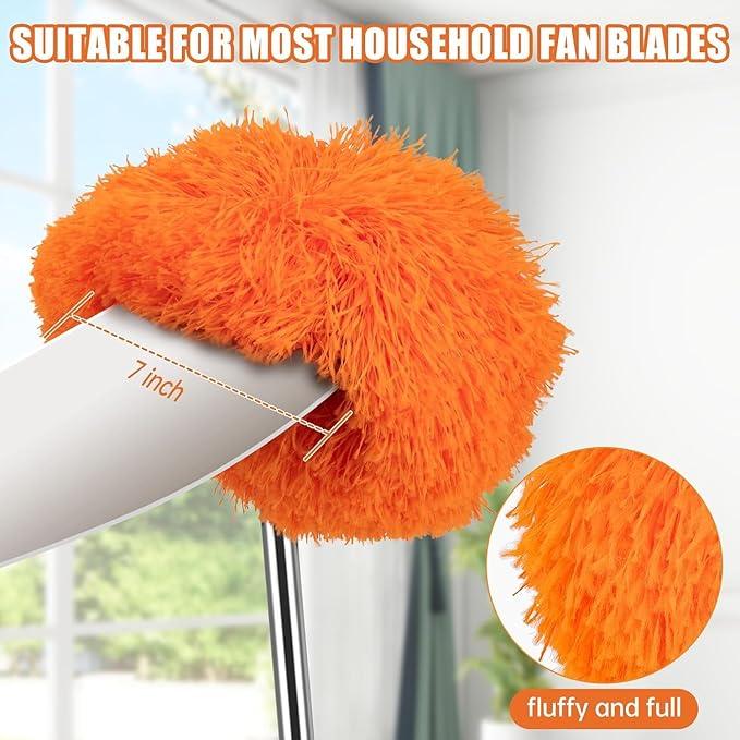 Ceiling Fan Cleaner Duster with 60 inch Extension Pole, Dusters for Cleaning High Ceiling Fan Blades, Dusters Kit with Storage Bag, Cleaning Tools for Families (14pcs) - NeatNest