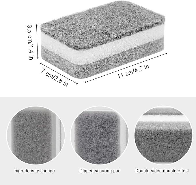 Sponge Individually Wrapped, Kitchen Dishwashing Sponges Bulk, Non Scratch Dishes Scouring Pad, Odor-Free Cleaning Sponge Wipes Scrubber Suitable for Travel Camping Apartments(24 Pack) - NeatNest