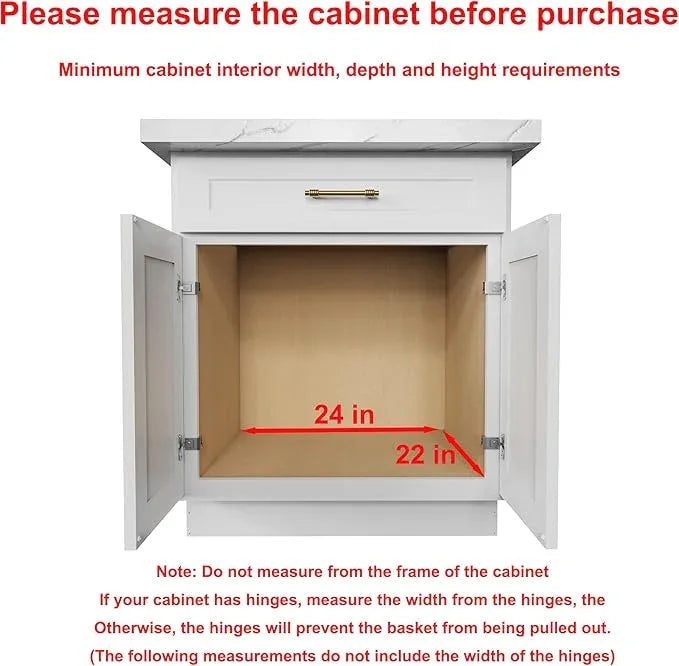 Pull Out Cabinet Organizer,Heavy-Duty Slide Out Shelf, Wood And Wire Basket, Pull Out Drawer for for Kitchen Under Sink Space, Pantry, Bathroom (23 * 21 WM) - NeatNest