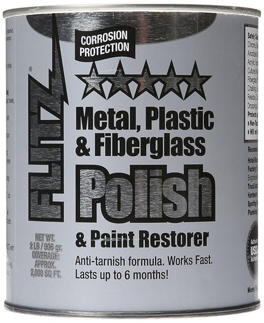 Flitz Multi-Purpose Metal Polish Paste - 2lb Can of USA-Made Chrome Polish - Works on Stainless Steel, Aluminum, Plastic, Jewelry and Cars - Non-Abrasive Cleaner & Rust Remover (6 Pack) - NeatNest