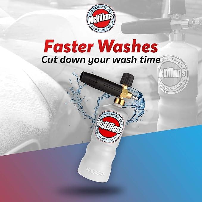 McKillans Car Wash Foam Cannon for Pressure Washer - Snow Lance Soap Dispenser for Car Washing with Adjustable Thick Foam - Including 1/4 Quick Connector - NeatNest
