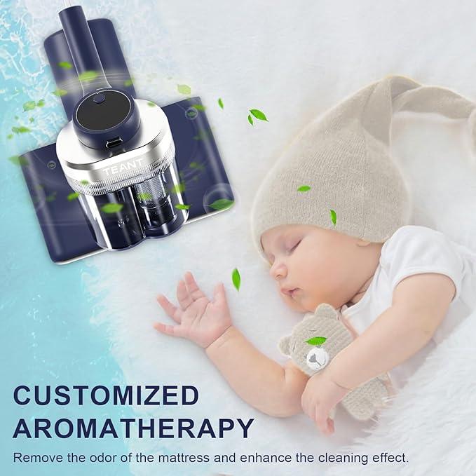 Mattress Vacuum Bed Vacuum Cleaner with 253.7nm UV-C Light, Hyper Helix Motor with 16kPa Strong Suction & 33000 RPM/Min Tapping, HEPA Filter, 149℉ Heat & Ultrasonic & Anion for Bed and Pet - NeatNest