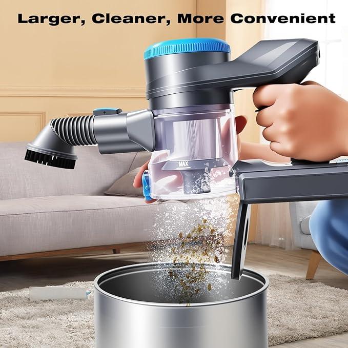 HAUSMEISTER VoltVac Go Cordless Vacuum Cleaner for Home Pet Hair, 30000PA for Carpets Hard Floors, 50Min Portable Handheld Rechargeable Vacuum, 2 HEPA Filters, Lightweight - NeatNest