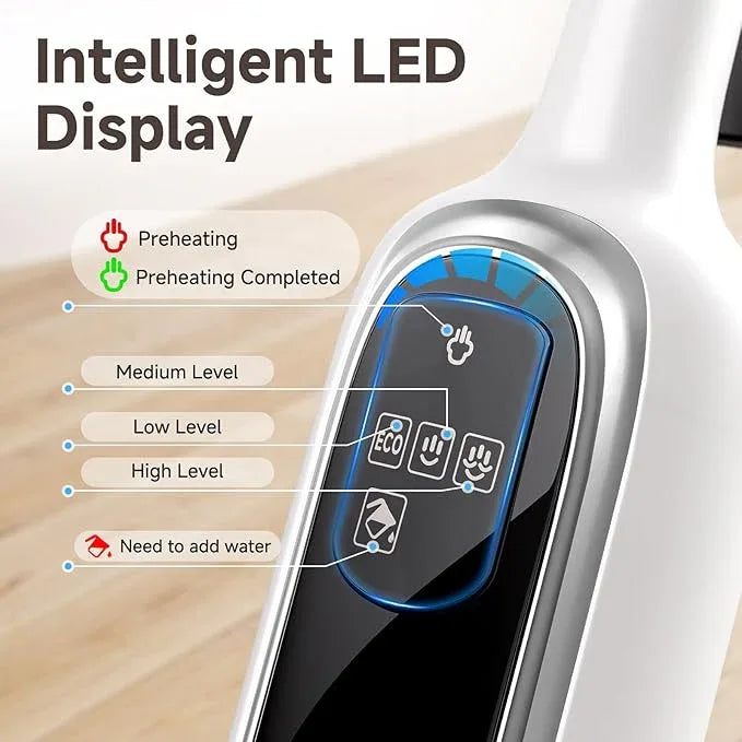 12-in-1 Steam Mop, Detachable Handheld Steam Cleaner for Home, 23FT Cord, 3 Steam Modes & LED Display, Steam Mops for Floor Cleaning, Bathroom, Windows, Sofas, Clothes, Tile Grout, Carpets, Furniture - NeatNest