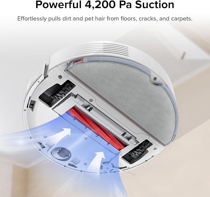 roborock Q7 Max Robot Vacuum and Mop Combo, 30-Level Water Flow Control, 4200Pa Suction, PreciSense LiDAR Navigation, No-Go Zone, No-Mop Zone, App & Voice Control, Ideal for Pet Hair - NeatNest