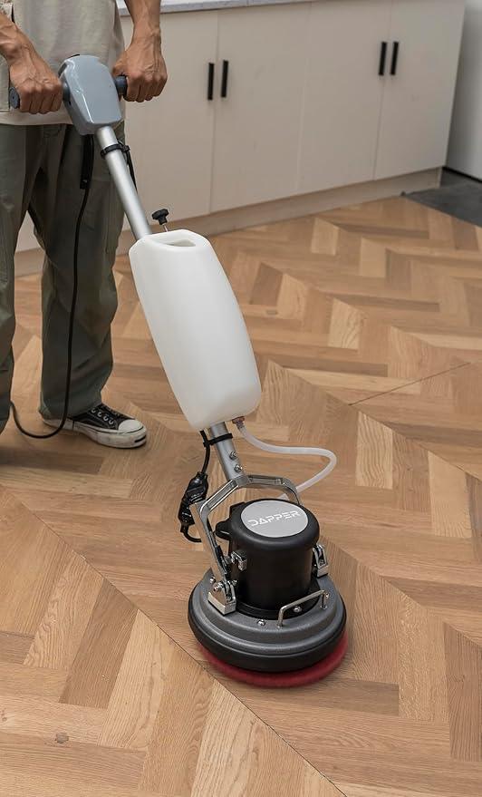10" Heavy-duty Multi-Functional Floor Buffer Polisher Machine - Clean, Buff, Scrubb and Polish with Ease! Ideal for Carpets Too! Includes Optional Solution Tank, 2 Brushes and 3 Scouring Pads - NeatNest