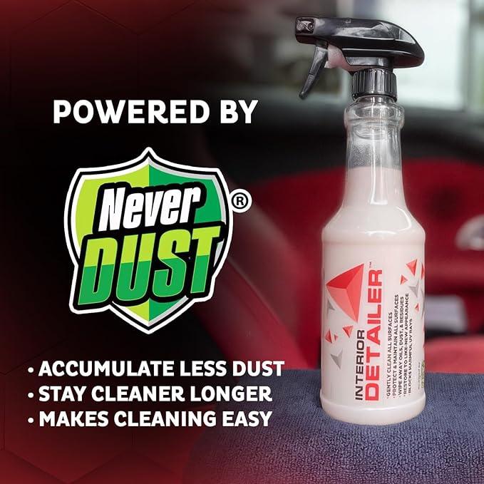 MAXL® Interior Car Cleaner Detailer Spray with NeverDust® Technology Formula (20oz, 2 Pack) - Repels Dust, Wipes Oil, Residue with Matte Finish for Leather, Dash, Trim & Screens - Safe on All Surfaces - NeatNest