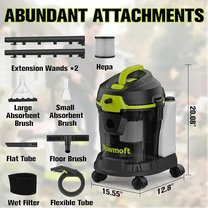Extractor Vacuum Car Detailing, 4 Gallon Car shampooer Interior Cleaner, 5.5 Peak HP Wet Dry Upholstery Shampoo Vacuum Cleaner, 3 in 1 Carpet Extractor for Home/Shop (YDWM4-S) - NeatNest