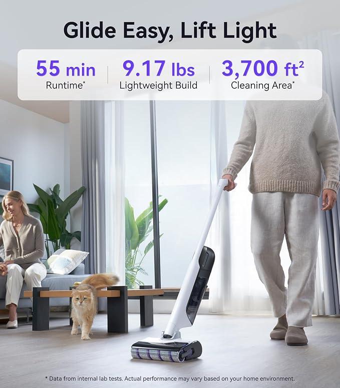 NARWAL S30 Wet Dry Vacuum Cleaner with 20000Pa Suction, 176°F Self-Cleaning, Heated Drying, Disposable Waste Bag, Tangle-Free, Cordless Vacuum Mop for Hard Floors & Edge Cleaning, Easy to Use - NeatNest