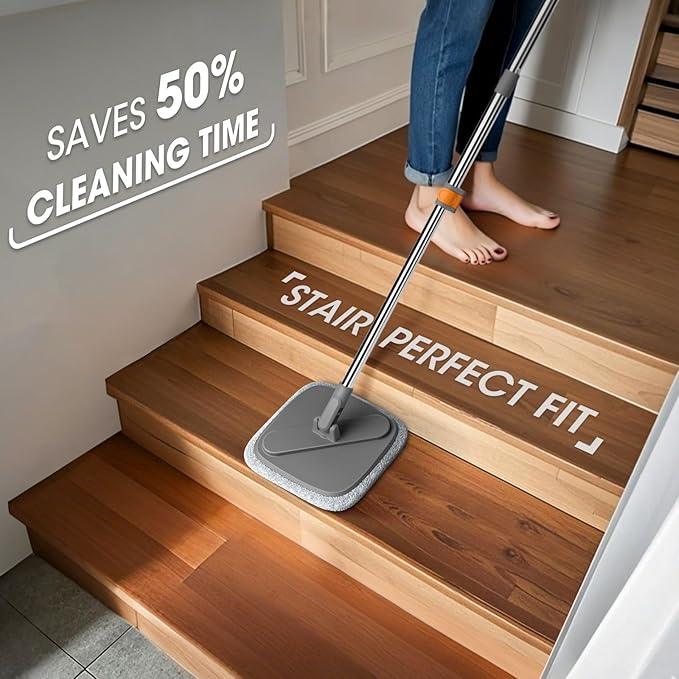 Mop and Bucket Set, Spin Mop with Separate Dirty Water System, Deep-Cleaning Mops for Floors, Versatile Mops for Walls - NeatNest