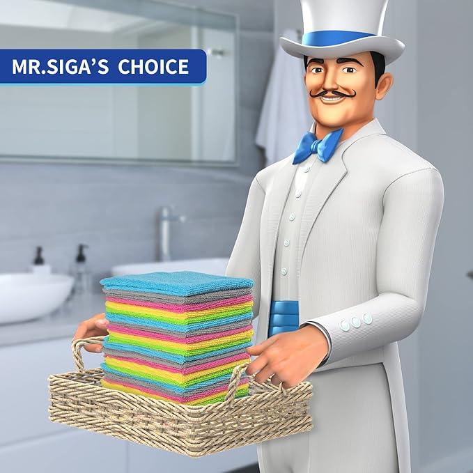 MR.SIGA Microfiber Cleaning Cloth, All-Purpose Cleaning Towels, Pack of 50, Size 11.8 x 11.8 in - NeatNest