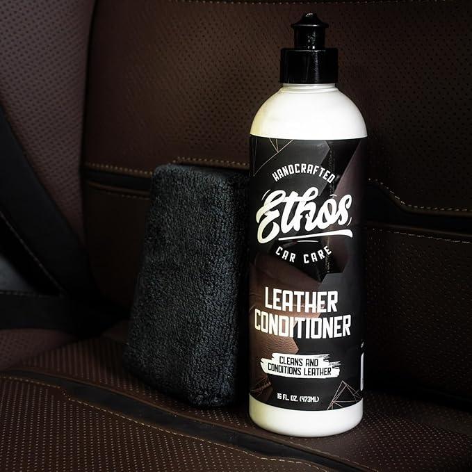 Ethos Car Leather Cleaner and Conditioner 16oz – Leather Seat Cleaner & Conditioner with UV Protection for Car Interior, Couch, Jacket, Boots – Cleans and Conditions Vinyl & Plastic Surfaces - NeatNest