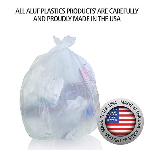 Aluf Plastics 45 Gallon Clear Trash Bags 40" x 48" - 16 Micron Equivalent High Density Value Garbage Bags, HCR-404816C (Pack of 1, 250 Count Total) - NeatNest