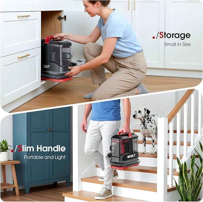 Portable Handheld Upholstery Spot Cleaner Machine, 15Kpa Deep Carpet Cleaner for Pets, Sofa, Couches, Area Rugs and Car, Furniture Cleaner Machine with Versatile Tools & Self-Cleaning System - NeatNest