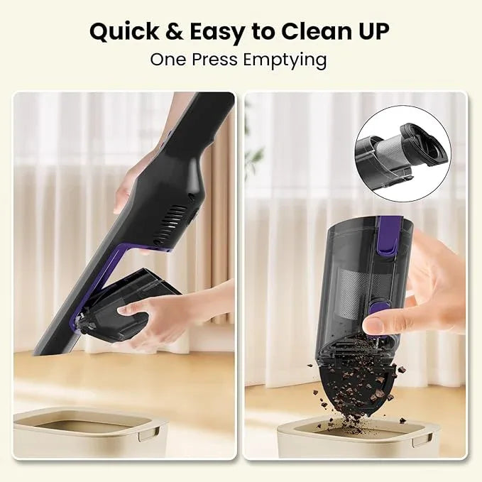 Handheld Vacuum Cordless, 24Kpa Car Vacuum with Brushless Motor, Charging Dock, Rechargeable, 1.5lbs Portable Handheld Vacuum with 2-Speed for Home/Car/Pet (Purple) - NeatNest