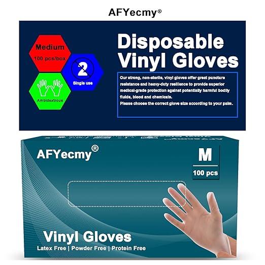 Clear Vinyl Gloves, Powder-Free & Latex-Free, Disposable Clear Gloves, Cleaning Gloves,5 Mil, 1000 Count, Medium - NeatNest