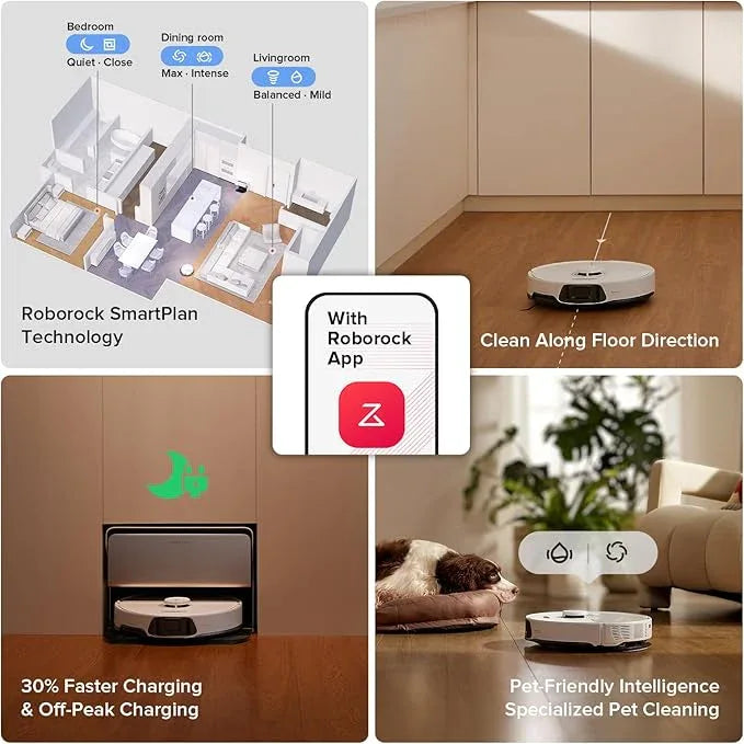 roborock S8 Max Ultra with Auto Water Refilling and Drainage System Robot Vacuum and Mop, FlexiArm Design, Smart Dirt Detection, Self-Emptying, 8000Pa Suction for Various Floors, Pet Hair, White - NeatNest