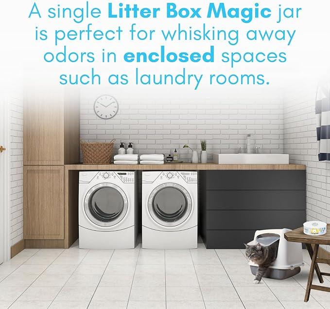 Litter Box Magic Cat Litter Deodorizer Jar (1 Fresh Scent and 1 Fragrance Free, 16 Oz, Pack of 2) - Cat Litter Odor Absorber Gel - Litter Box Pet Air Freshener - Litter Odor Eliminator to Freshen Air - NeatNest