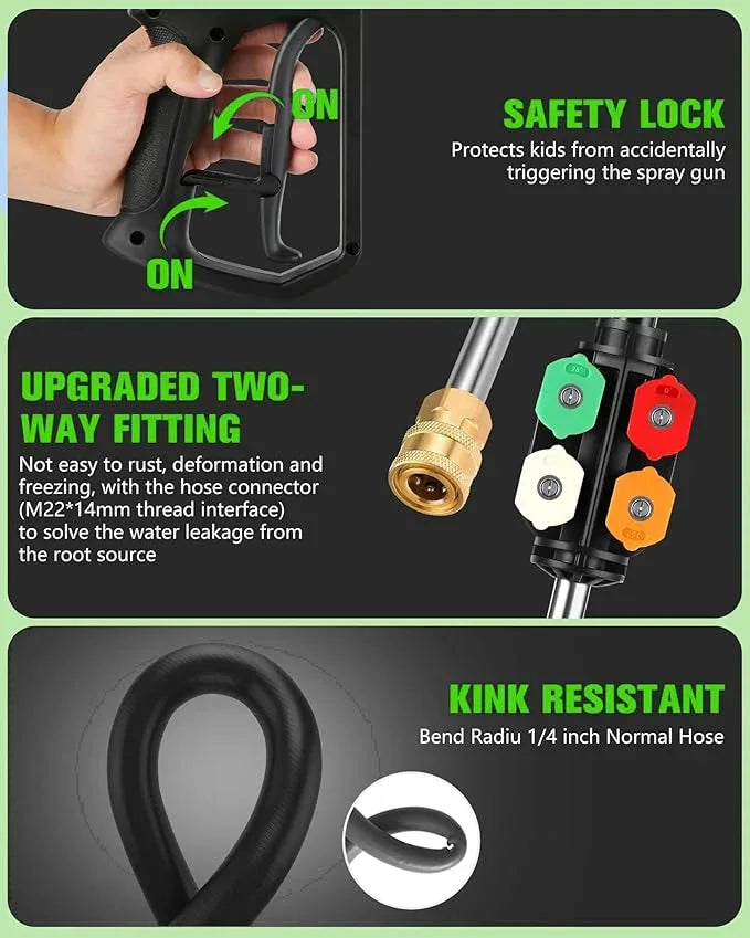 Electric Pressure Washer, 2.8 GPM High Power Washer Adjustable Pressure 2500PSI-5000PSI with 33FT Extension Hose Reel, 4 Nozzles and Soap Bottle for Cars/Fences/Driveways - NeatNest