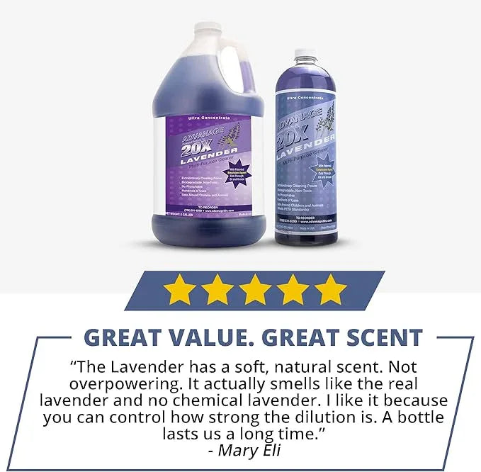 All Purpose Cleaner Concentrate - Advanage 20X The Wonder Cleaner Lavender for All Surfaces Around Bathroom, Kitchen, Oil and Grease, Multi Purpose Cleaner for Household Cleaning Solution | 32 FlOz - NeatNest