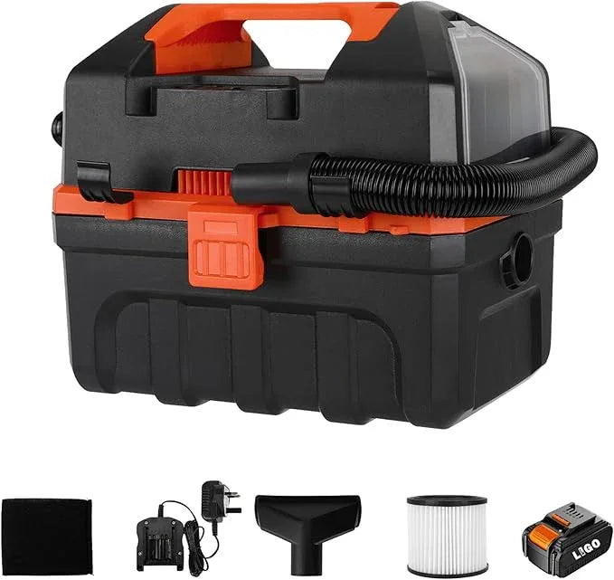 LIGO 20V Cordless Shop Vacuum, 2.64 Gallon, Portable, Wet/Dry, Handheld, with Blowing Function- Includes 4.0 Ah Battery, HEPA, Foam Filters and Charger(Upgrade) - NeatNest