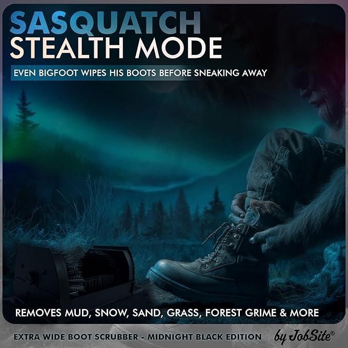 Midnight Black Boot Scrubber - Outdoor Shoe Scraper Brush - No Mount Shoe Cleaner - Sasquatch Sized - NeatNest