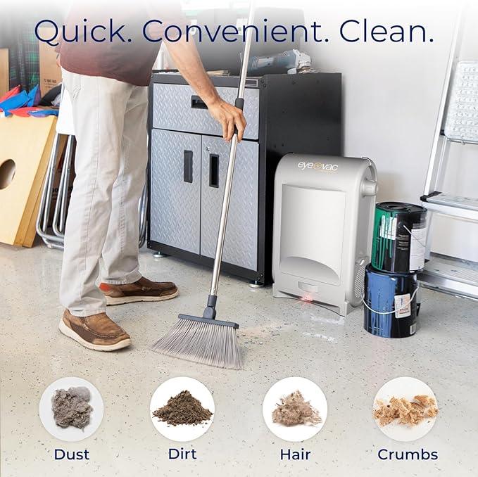 EyeVac Pro Touchless Vacuum Automatic Dustpan - Ultra Fast & Powerful - Great for Sweeping Salon Pet Hair Food Dirt Kitchen, Corded Canister Vacuum, Bagless, Automatic Sensors, 1400 Watt (Sliver) - NeatNest