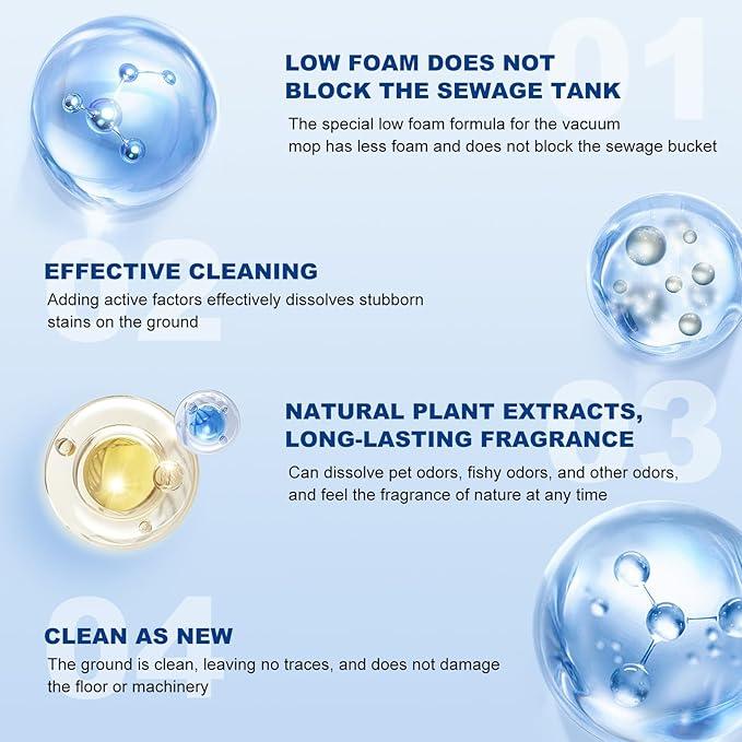 4pcs Floor Cleaning Solution Compatible With Tineco Cleaning Solution, Deep Clean For Floors, Child And Pet Friendly, Dissolve Grease And Stubborn Dirt, Suitable with Tineco All Vacuum Mops - NeatNest