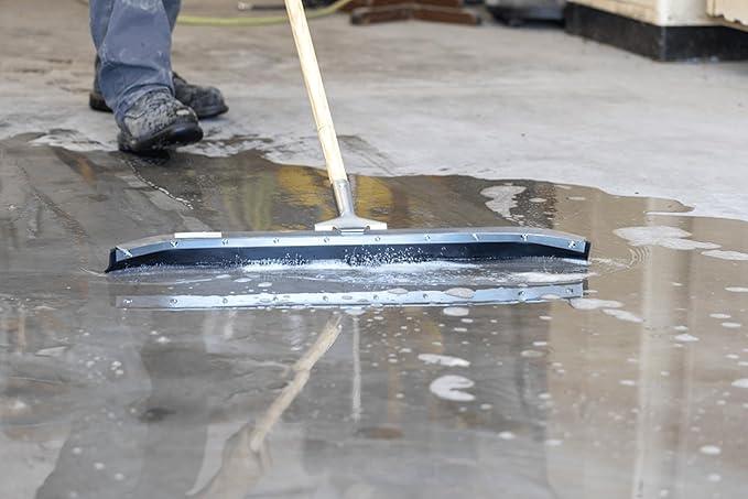 MARSHALLTOWN Asphalt Squeegee, 24 Inch Neoprene Curved Blade, 60 Inch Wood Handle, Spread Sealer Over Asphalt, Reversible, RED700247 - NeatNest