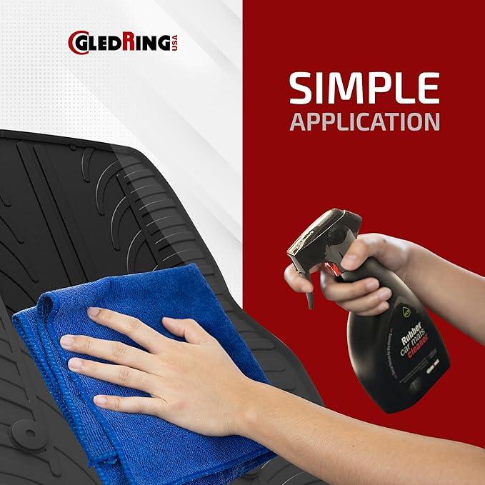 Gledring Rubber Car Mats Dry Wash Cleaner - Rubber Floor Mat Cleaner, Enviornment Friendly, Water Based, No Smell, does not Mark or Slip After Cleaning, Spray & Wipe - 16.9 oz (500 ml) - NeatNest